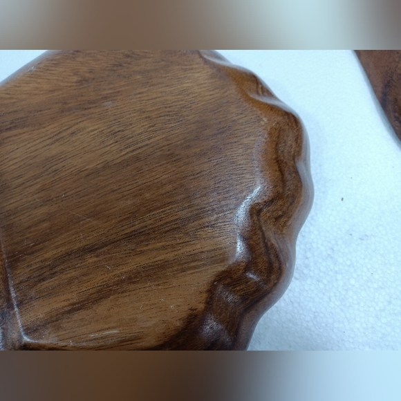 Mid Century Margal Of California Wood Serving Dish Open Clam Shell Design - Picture 4 of 7